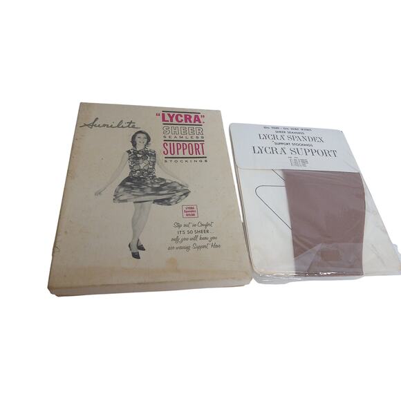 Vintage Lycra Sheer Seamless Support Stockings Neutralite Size  10.5-11 New - Picture 1 of 7
